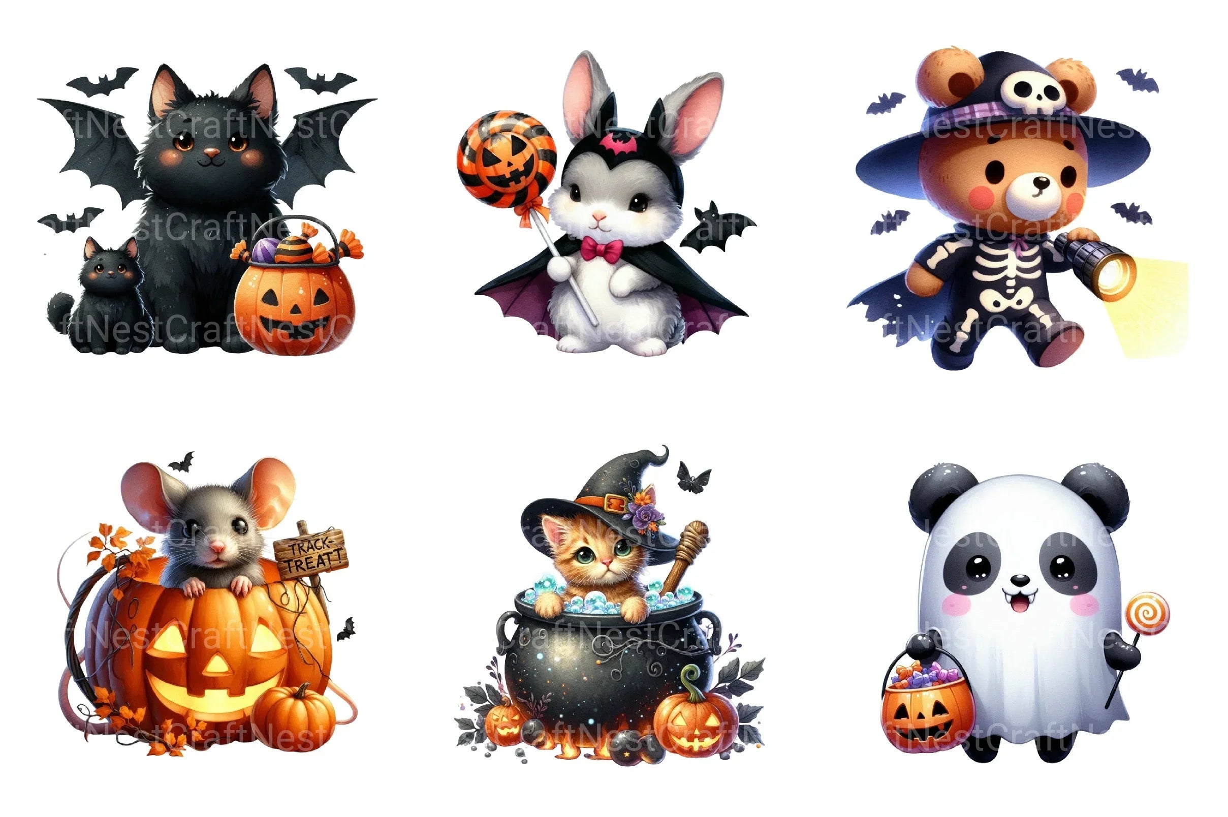Halloween Animals Clipart Bundle 29 - CraftNest - Digital Crafting and Art