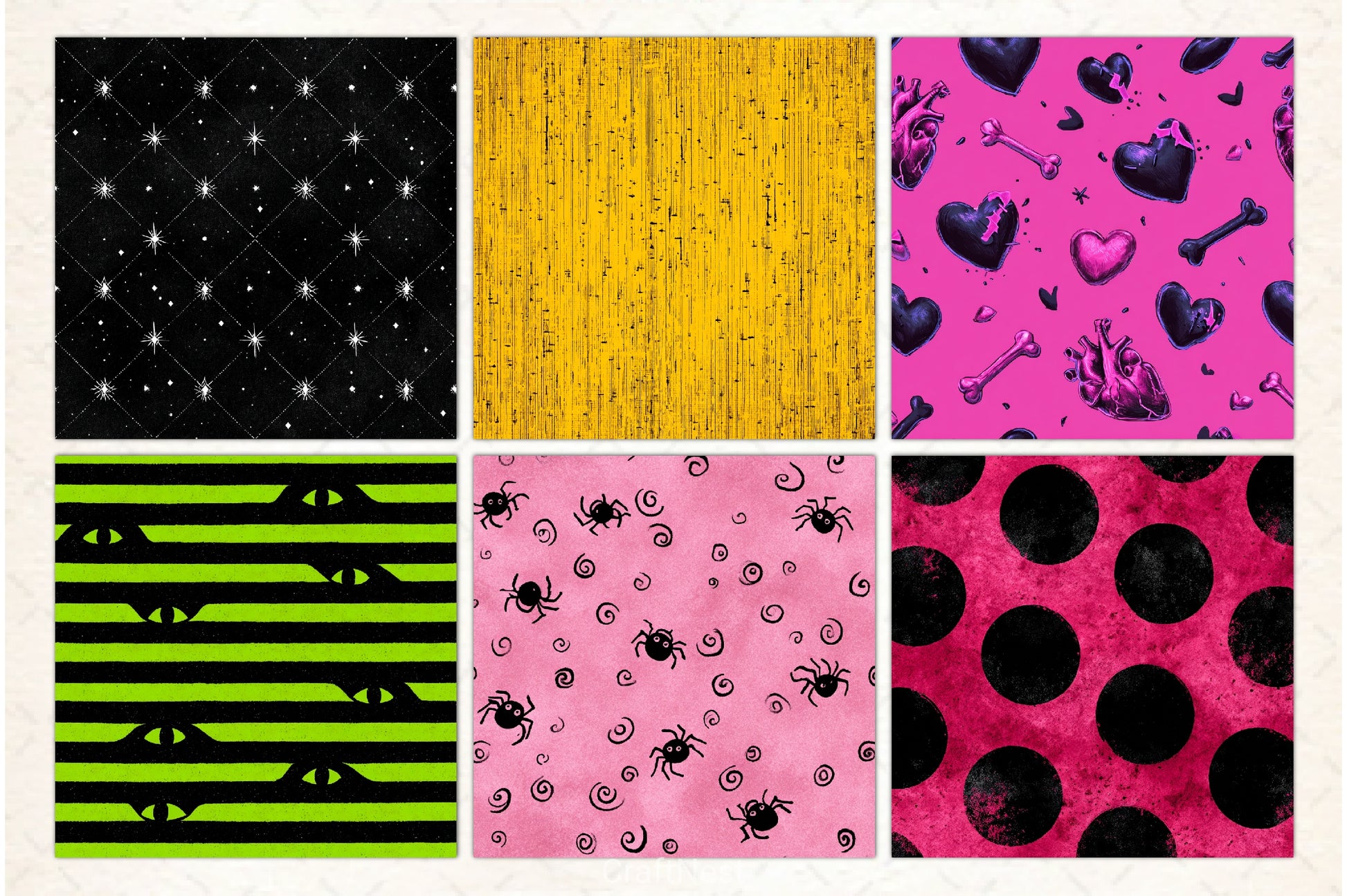 Nightmare Halloween Digital Paper - CraftNest - Digital Crafting and Art
