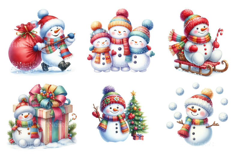 Funny Snowman Winter Clipart Bundle - CraftNest - Digital Crafting and Art