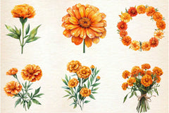 Marigold Clipart Bundle 3 - CraftNest - Digital Crafting and Art