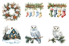 Rustic White Christmas Winter Clipart Bundle - CraftNest - Digital Crafting and Art