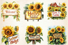 Summer Sunflowers Signs Clipart Bundle - CraftNest - Digital Crafting and Art