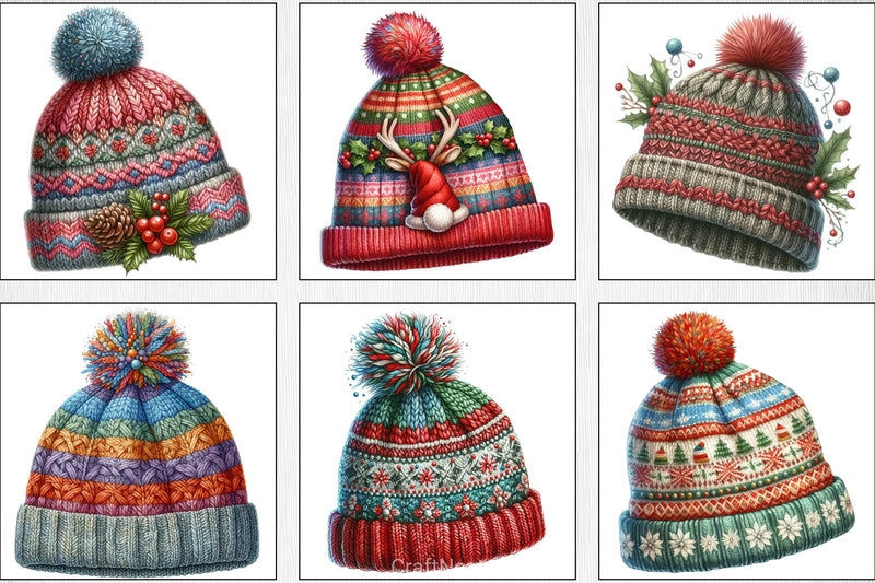 Winter Hat Set Clipart Bundle - CraftNest - Digital Crafting and Art