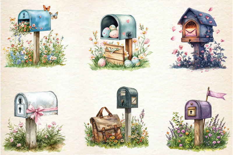 Spring Mailbox Clipart Bundle 2 - CraftNest - Digital Crafting and Art