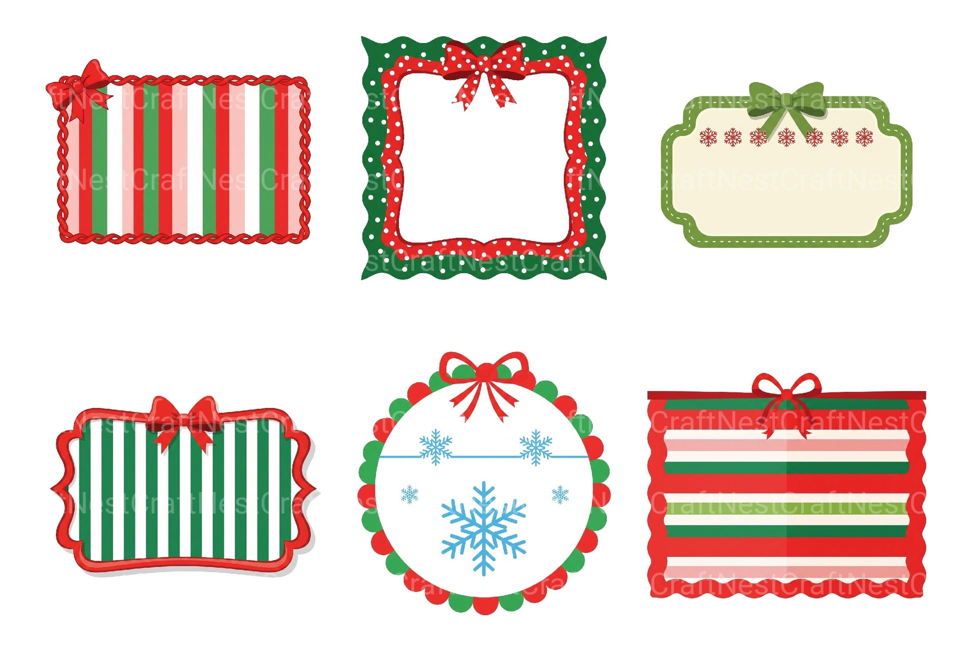 Coquette Christmas Frame Border Clipart Bundle - CraftNest - Digital Crafting and Art
