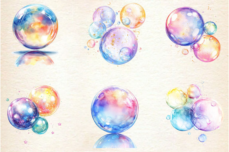 Pastel Soap Bubbles Clipart Bundle 2 - CraftNest - Digital Crafting and Art