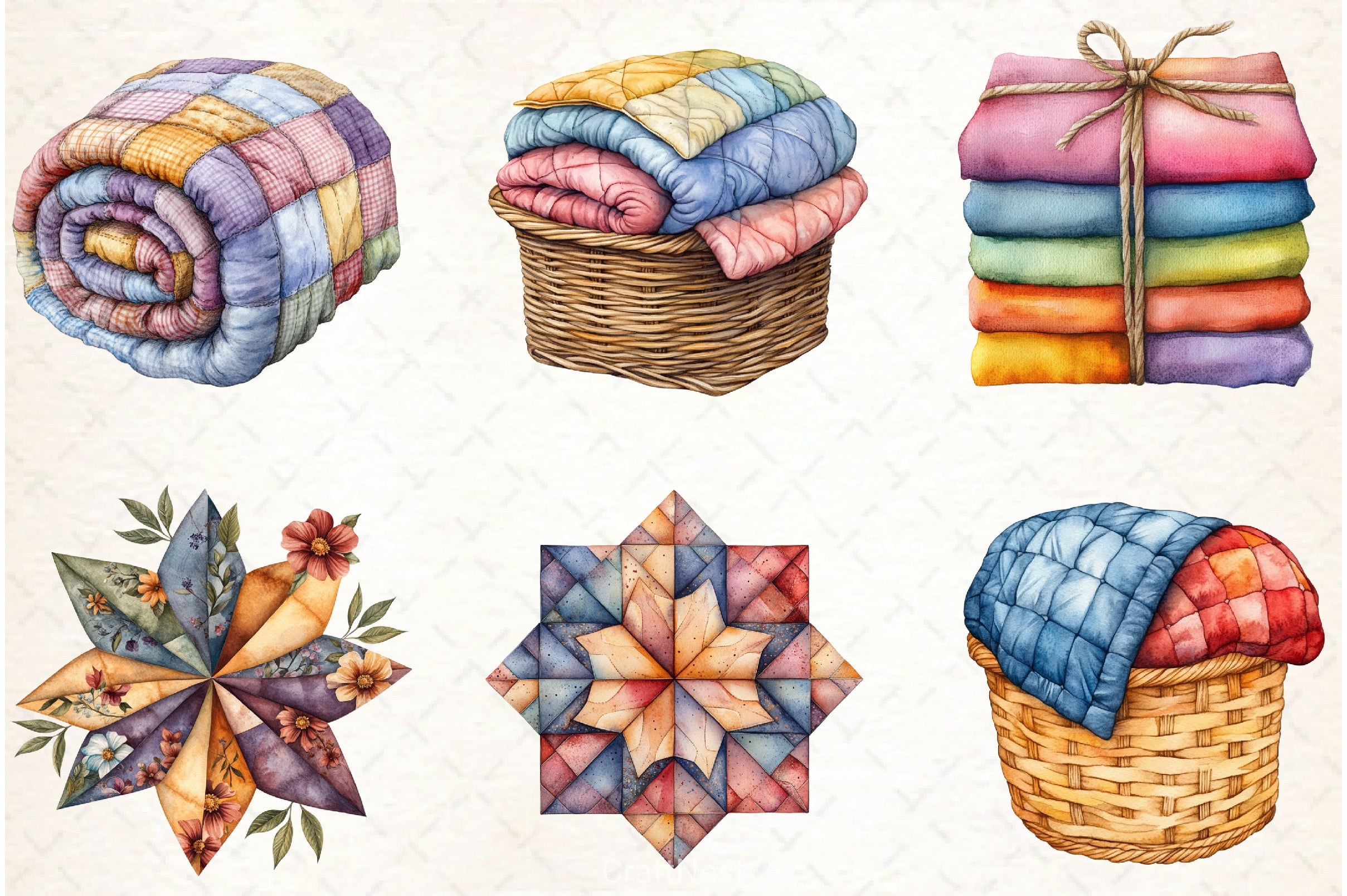 Cottage Quilts Fussy Clipart Bundle - CraftNest - Digital Crafting and Art