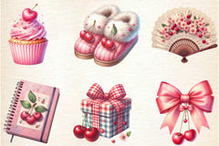 Coquette Cherry Clipart Bundle - CraftNest - Digital Crafting and Art