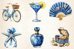 Blue Summer 1920 Clipart Bundle - CraftNest - Digital Crafting and Art