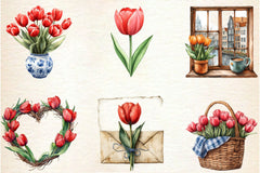 Amsterdam Summer Tulips Clipart Bundle 1 - CraftNest - Digital Crafting and Art
