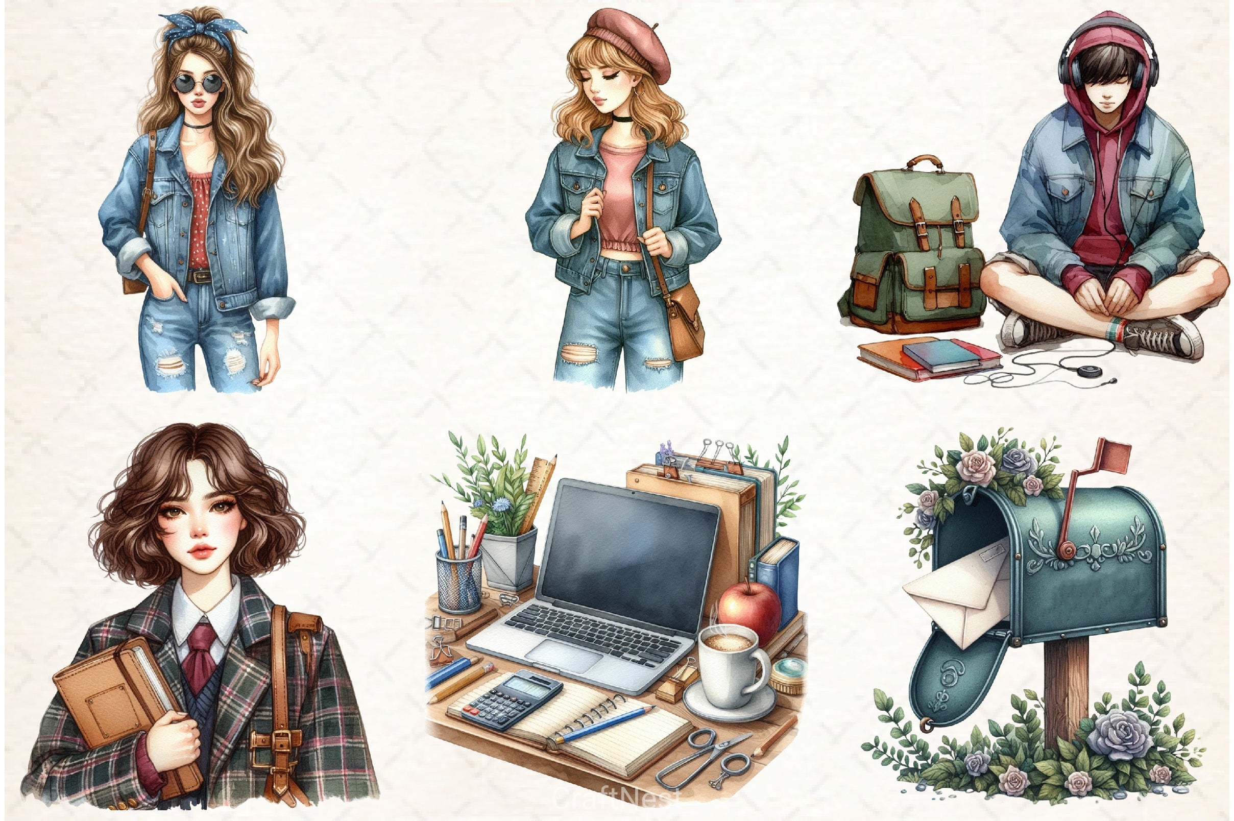 Freshman Year College Clipart Bundle - CraftNest - Digital Crafting and Art