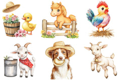 Cute Farm Animals Clipart 1 - CraftNest - Digital Crafting and Art