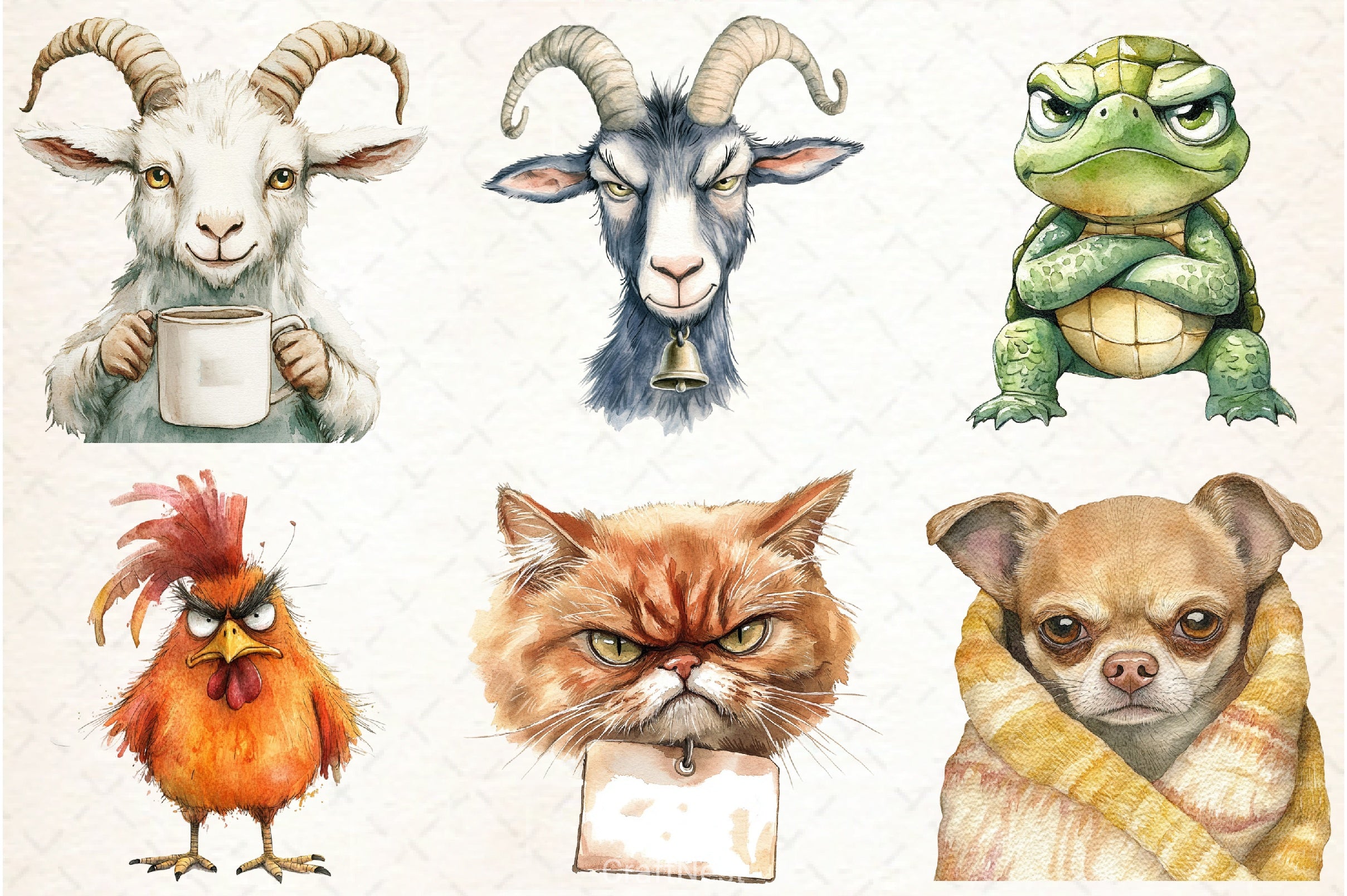 Grumpy Animals Clipart Bundle 4 - CraftNest - Digital Crafting and Art
