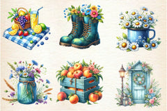 Blue Rustic Summer Clipart Bundle 2 - CraftNest - Digital Crafting and Art