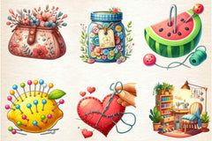 Summer Sewing Clipart Bundle - CraftNest - Digital Crafting and Art