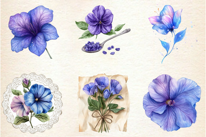 Butterfly Pea Flower Clipart Bundle - CraftNest - Digital Crafting and Art