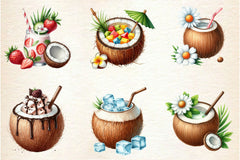 Coconut Drink Clipart Bundle - CraftNest - Digital Crafting and Art