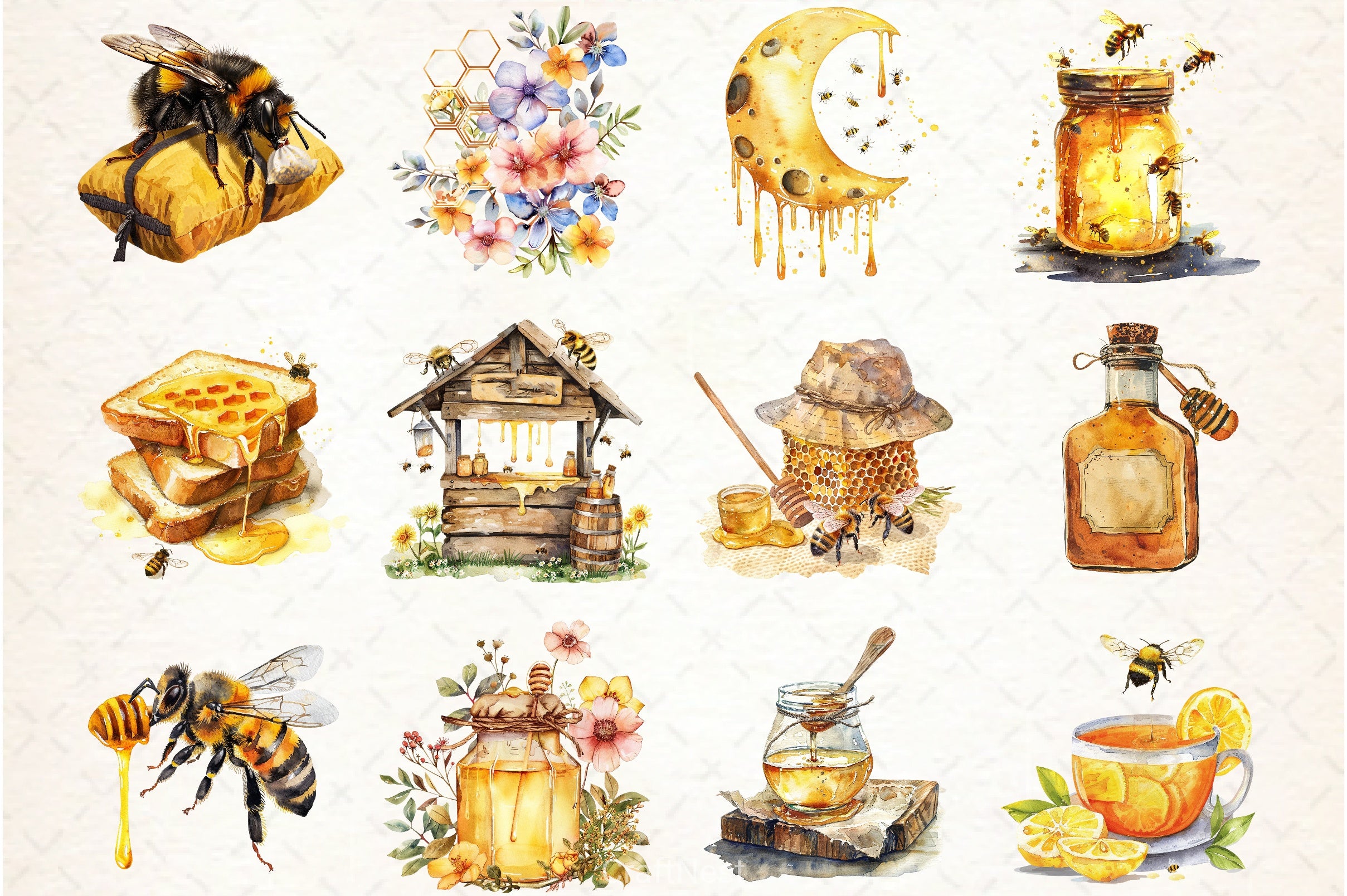 Honey Bee Clipart Bundle 21 - CraftNest - Digital Crafting and Art