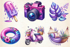 Purple Summer Clipart Bundle 4 - CraftNest - Digital Crafting and Art
