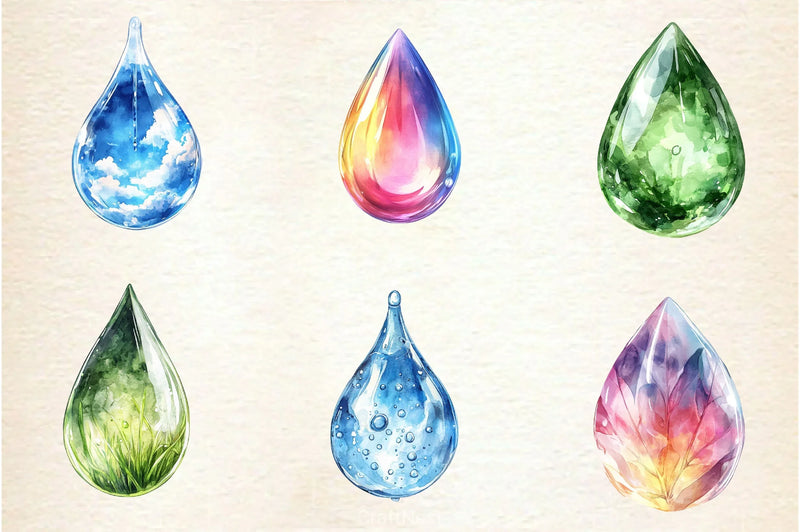 Spring Water Droplets Clipart Bundle 3 - CraftNest - Digital Crafting and Art