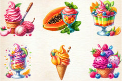 Tropical Ice Cream & Sorbets Clipart Bundle - CraftNest - Digital Crafting and Art