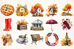 Burgundy Autumn Clipart Bundle 3 - CraftNest - Digital Crafting and Art