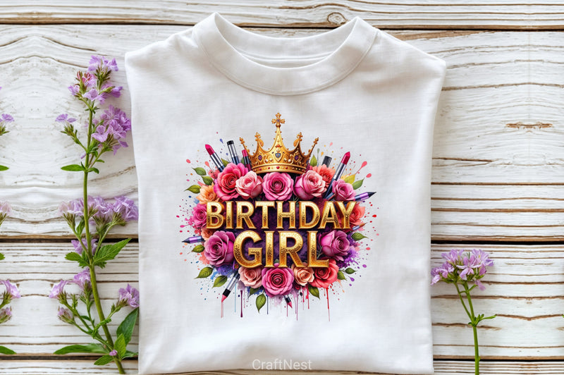 Birthday Girl Floral Clipart Bundle 2 - CraftNest - Digital Crafting and Art