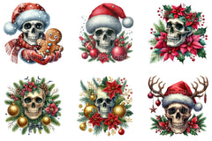 Christmas Floral Skull Clipart Bundle - CraftNest - Digital Crafting and Art