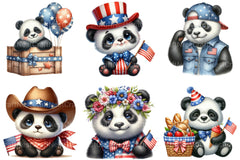 4th of July Panda Sublimation Clipart - CraftNest - Digital Crafting and Art