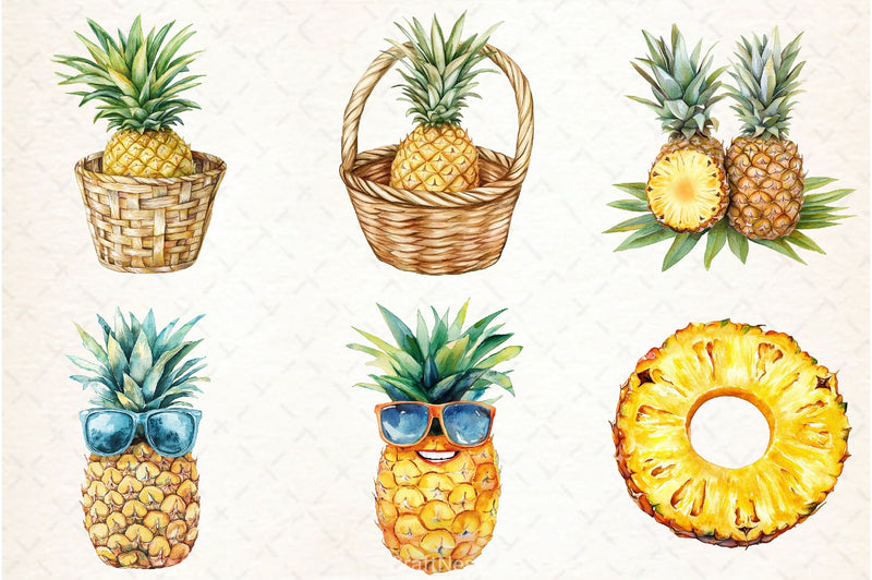 Pineapple Clipart Bundle - CraftNest - Digital Crafting and Art