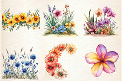 Summer Flower Border Clipart Bundle - CraftNest - Digital Crafting and Art