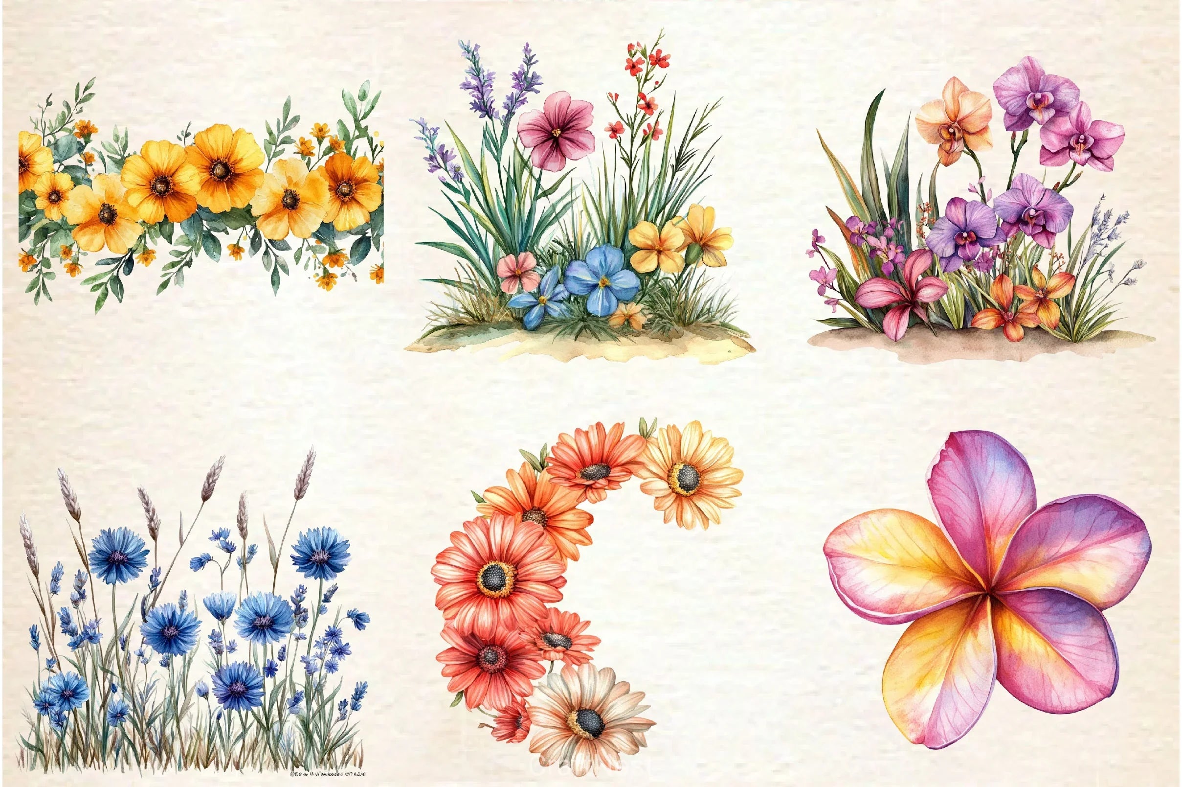 Summer Flower Border Clipart Bundle - CraftNest - Digital Crafting and Art