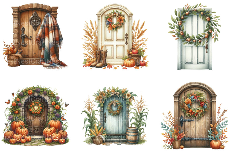 Autumn Door Clipart Bundle - CraftNest - Digital Crafting and Art