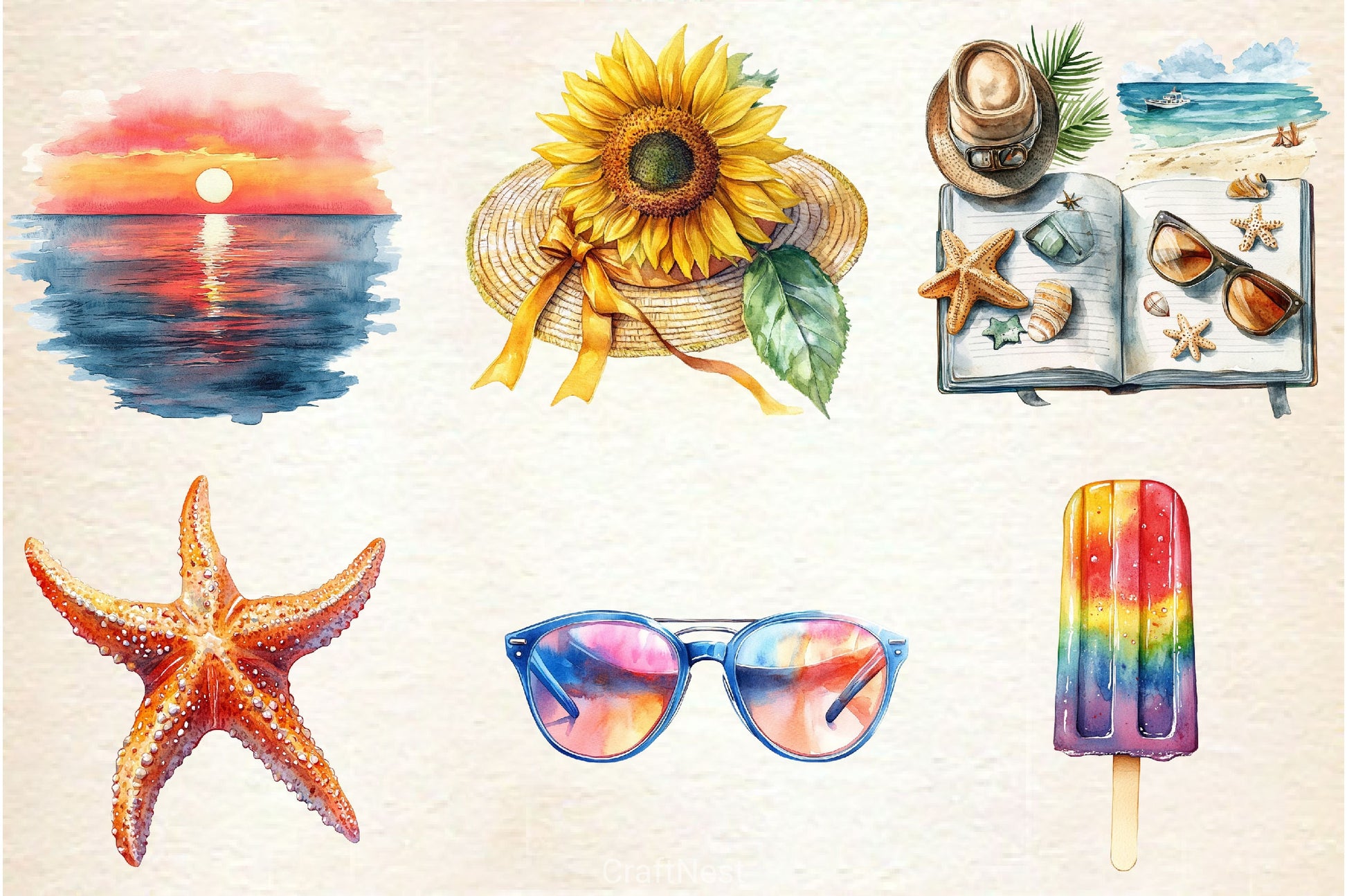 Summer Vibe Clipart Bundle 2 - CraftNest - Digital Crafting and Art