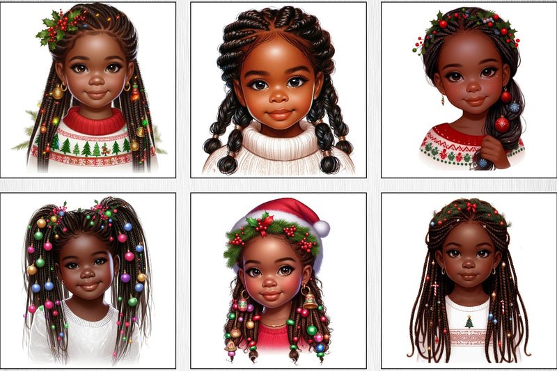 Christmas Black Girl Clipart Bundle 3 - CraftNest - Digital Crafting and Art