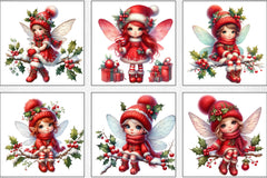 Cute Christmas Fairy Clipart Bundle - CraftNest - Digital Crafting and Art