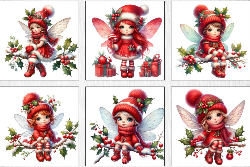 Cute Christmas Fairy Clipart Bundle - CraftNest - Digital Crafting and Art
