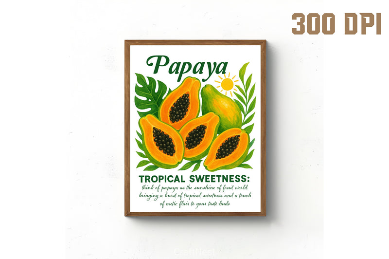 Papaya Tropical Clipart Bundle - CraftNest - Digital Crafting and Art