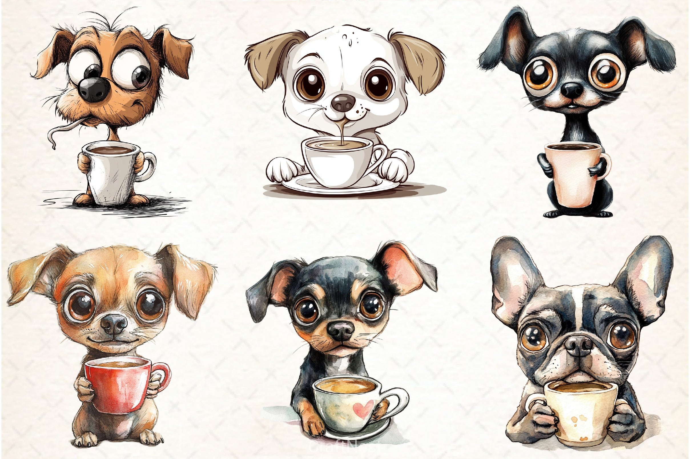 Crazy Dog Clipart Bundle - CraftNest - Digital Crafting and Art