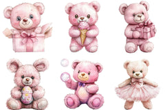 Pink Cute Blush Teddy Bear Clipart - CraftNest - Digital Crafting and Art