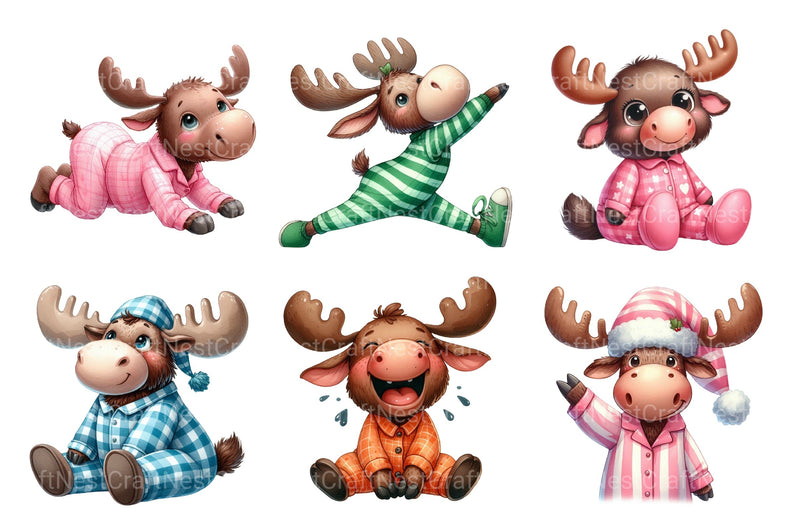 Funny Moose Clipart Bundle - CraftNest - Digital Crafting and Art
