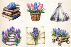 Spring Hyacinth Flower Clipart Bundle - CraftNest - Digital Crafting and Art