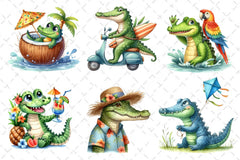 Summer Crocodile Clipart Bundle 2 - CraftNest - Digital Crafting and Art