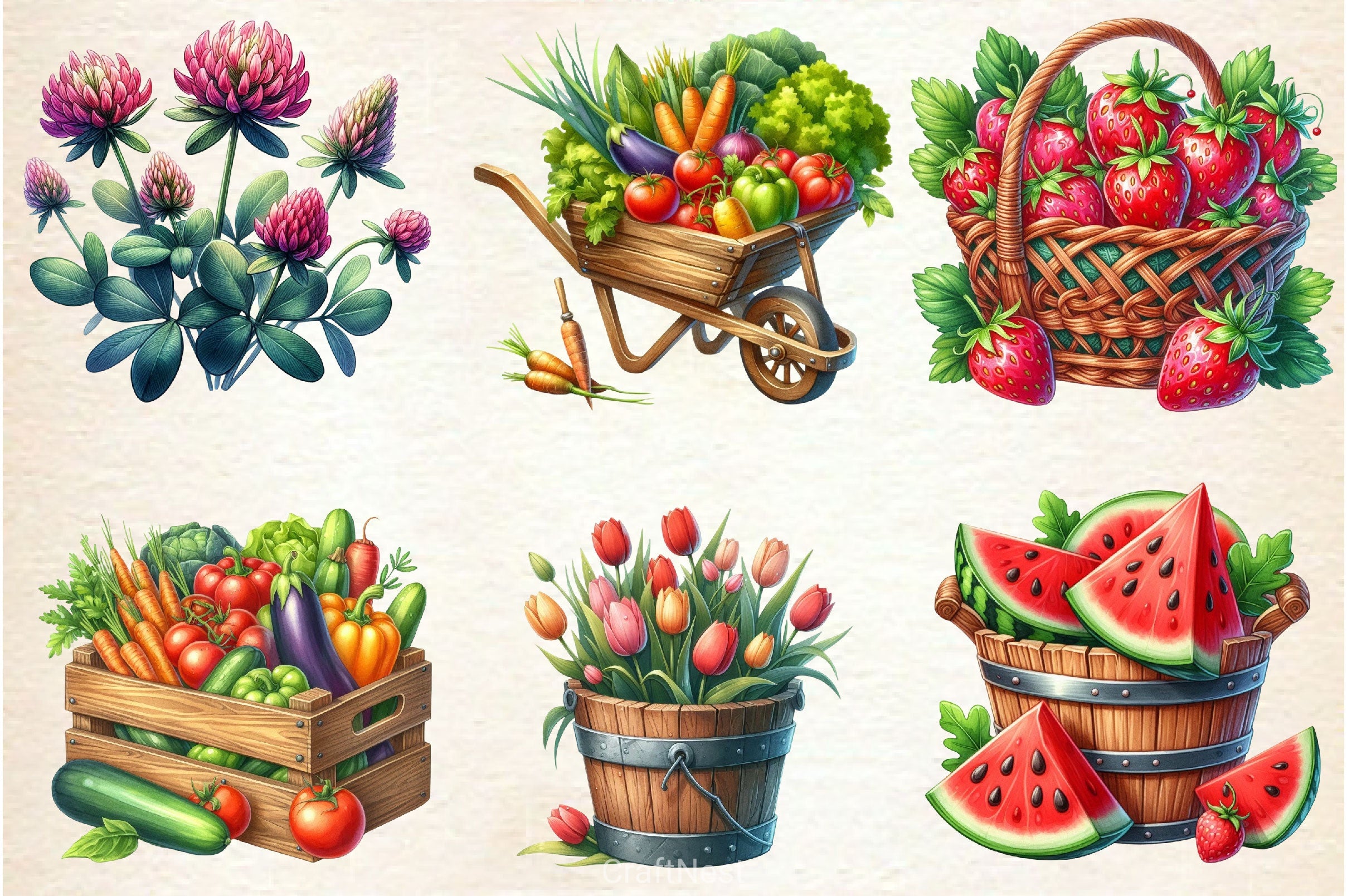 Summer Farming Time Clipart Bundle 2 - CraftNest - Digital Crafting and Art