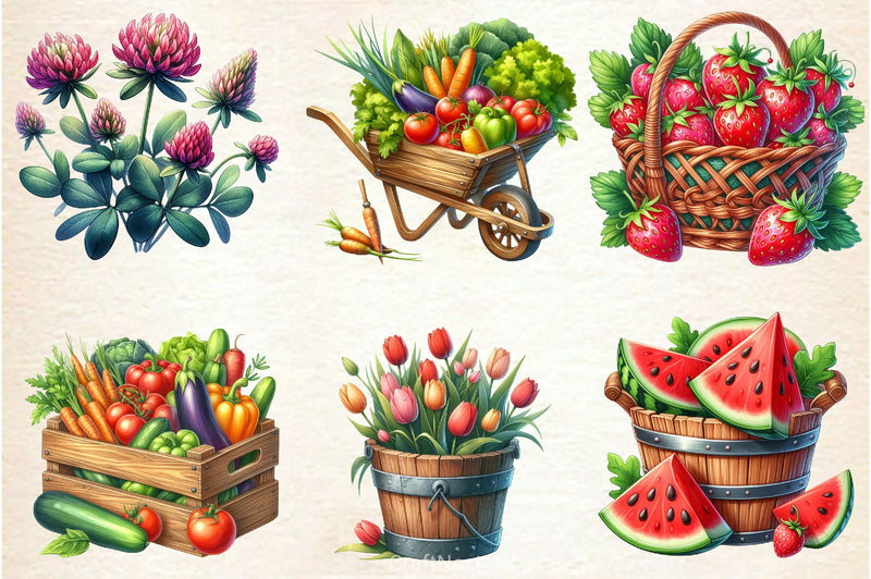 Summer Farming Time Clipart Bundle 2 - CraftNest - Digital Crafting and Art