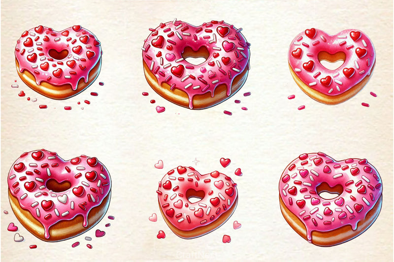 Valentine Donut Clipart Bundle - CraftNest - Digital Crafting and Art