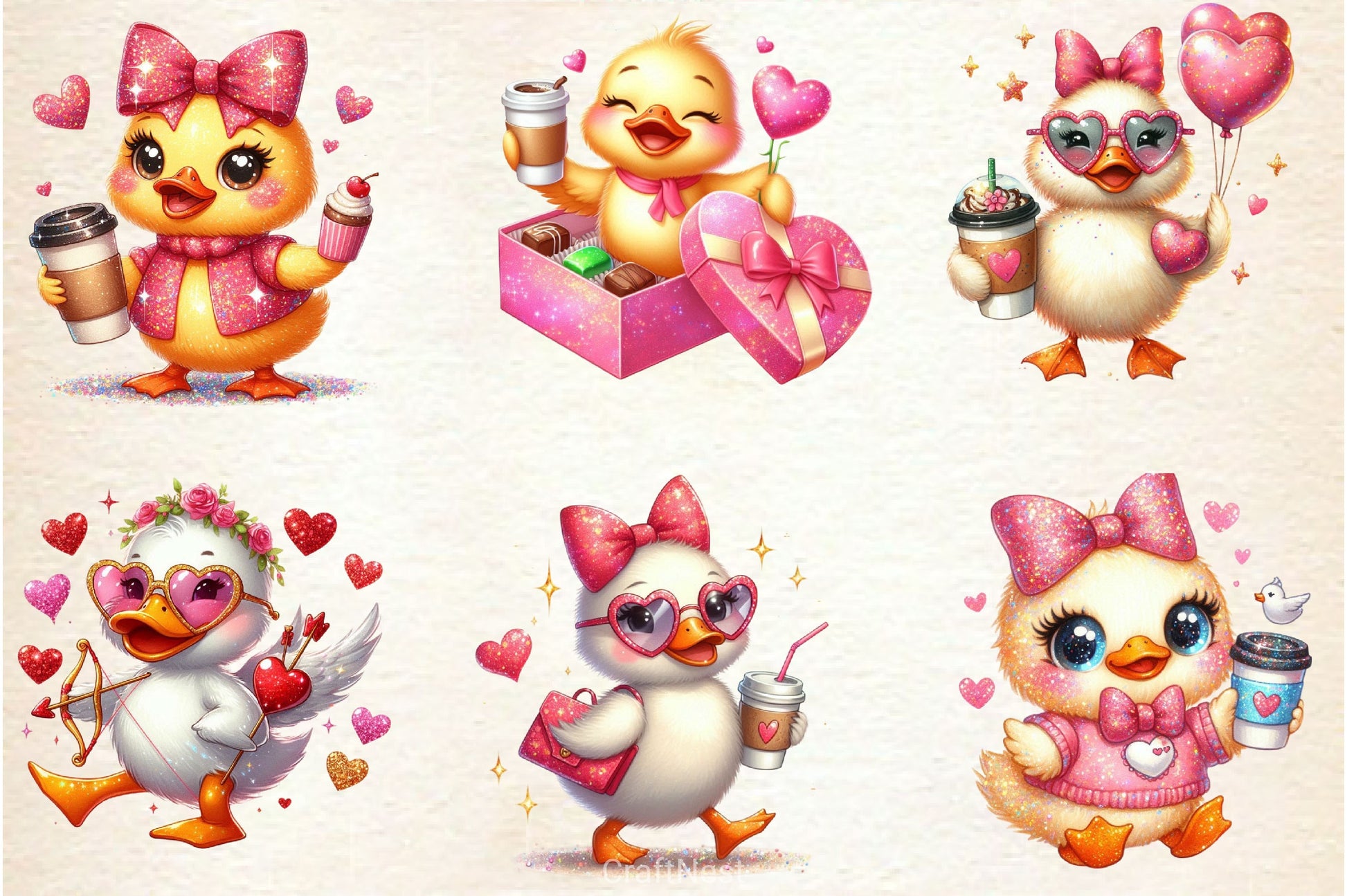 Valentine Duck Clipart Bundle - CraftNest - Digital Crafting and Art
