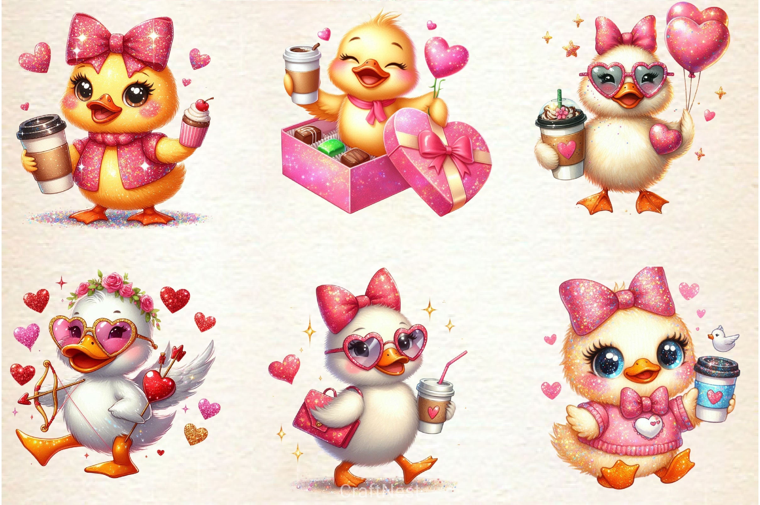 Valentine Duck Clipart Bundle - CraftNest - Digital Crafting and Art