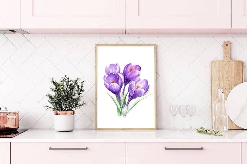Spring Crocus Flower Clipart Bundle - CraftNest - Digital Crafting and Art