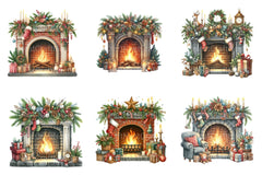 Cozy Christmas Fireplace Decoration Clipart Bundle - CraftNest - Digital Crafting and Art